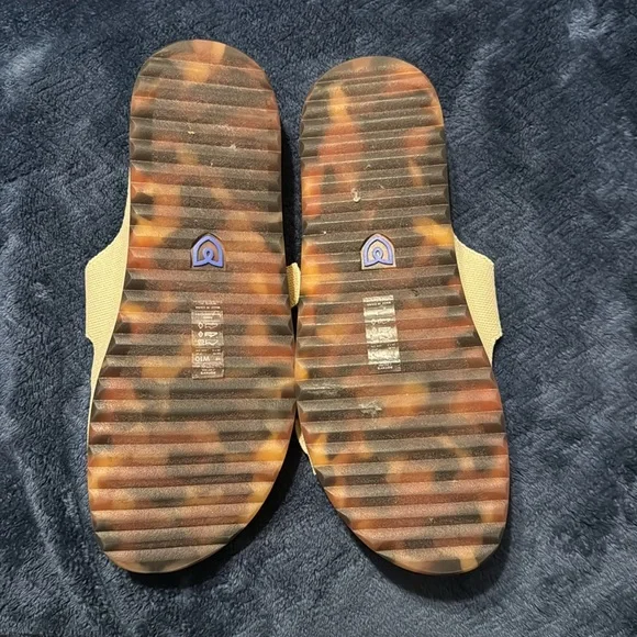 Rothy's Tan Slide Sandals with Gold Buckles - Picture 2 of 2